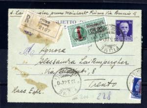 1944, biglietto postale da 50 c. con ... 