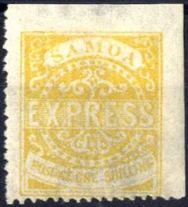 1877, EXPRESS, 1 Sh gelb Type II, gez. 12½ ... 