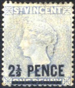 1885/97, Königin Viktoria, 2½ d auf 1 P ... 