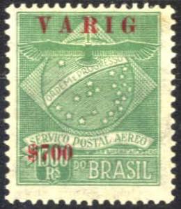 1927/28, Varig, Aufdruck karmin 12½ mm lang ... 