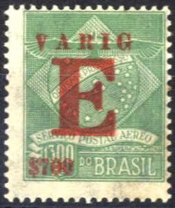 1928, Varig, Aufdruck karmin 12½ mm lang, E ... 