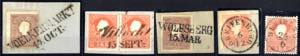 1858/59, 12 Briefstücke und eine Marke (1 ... 