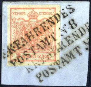 K.K Fahrendes / Postamt N°8, Briefstück ... 