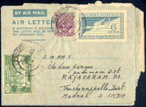 1955, Flugpostganzsachenbrief 6 A. aus ... 