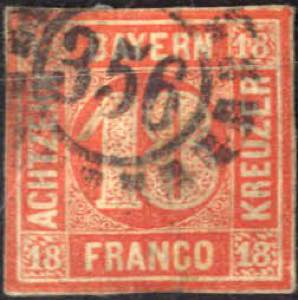 1862, Quadratausgabe, 18 Kr zinnoberrot, ... 
