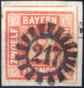 1850/58, Quadratausgabe, 12 Kr rot, ... 