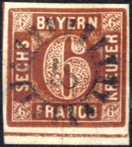 1849, Quadratausgabe, 6 Kr braun in Type II, ... 