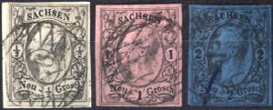 1855/63, Johann I, ½, 1, 2 Ngr, gestempelt, ... 