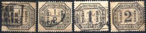 1870, Dienstmarke, Kleinserie 4 Werte (¼ Gr ... 