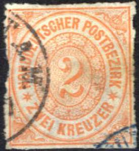 1868, Freimarken, 2 Kr orange der ... 