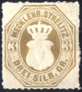 1864, Stierkopf im Oval, 3 Sgr braunocker ... 