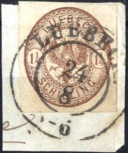 1864, Wappen auf punktiertem Grund, 1¼ S ... 