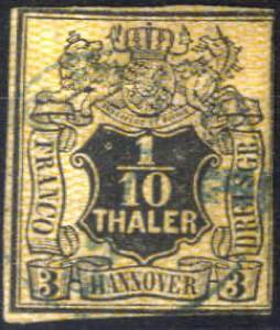 1855, glatter Wertschild unter Krone, 1/10 ... 