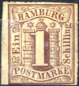 1859, Hamburger Wappen, 1 S rotbraun, ... 