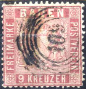1860/61, Wappen mit liniertem Hintergrund, 9 ... 