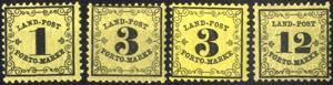 1862, Portomarken 1 Kr., 3 Kr. (zwei Stück ... 