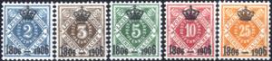 1906, Dienstmarken mit Bdr.-Aufdruck 100 ... 