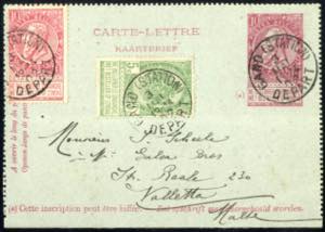 1902, Kartenbrief mit Werteindruck 10 c. ... 