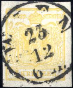 1850, 1 Kreuzer goldgelb in Type I auf ... 