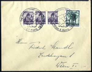 1938, Brief mit Sonderstempel Wien 9. April ... 