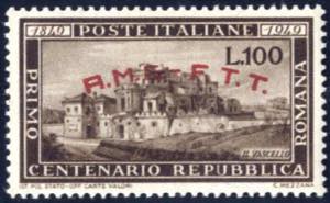 1949, Repubblica Romana, 100 l. bruno ... 