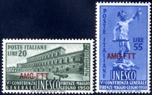 1950, UNESCO, serie completa 2 valori nuovi ... 