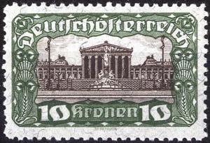 1919, Parlament 10 Kronen in Zähnung 11 ½ ... 