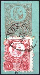 Kossova, Briefstück einer 5 Kr. Ganzsache ... 