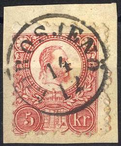 Borosjenö, Briefstück mit 5 Kr. Franz ... 