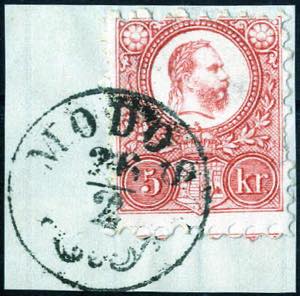 Modos, Briefstück mit 5 Kr. Franz Josef, ... 
