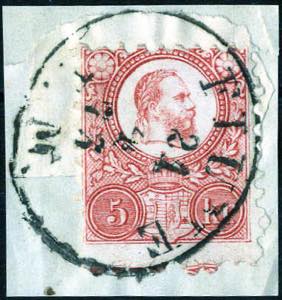 Fiume, Briefstück mit 5 Kr. Franz Josef, ... 