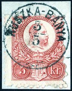 Ruszka-Banya, Briefstück mit 5 Kr. Franz ... 