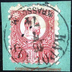 Kapolnas/Krasso M., Briefstück mit 5 Kr. ... 