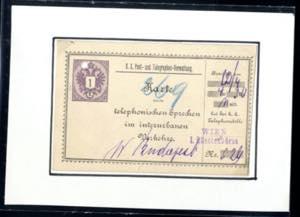 1889, Telefonkarte, Ein fl. violett ... 
