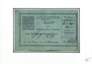 1888, Telefonkarte, 30 Kr. grau auf ... 