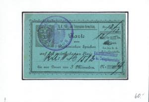 1888, Telefonkarte, 30 Kr. grau auf ... 