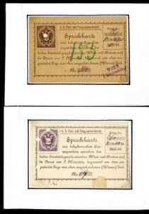 1886, Telefonkarte, 1 Fl.. violett je auf ... 