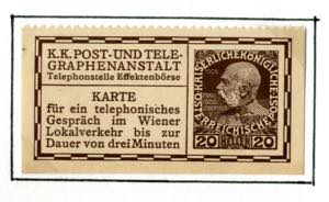 1908/09, Telefonkarten, 20 H. braun, ... 