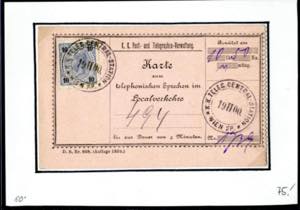 1900, Sprechkartenformular für den ... 