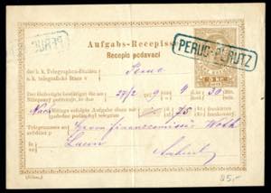 1876, Aufgabs-Recepisse 5 Kr. fahlbraun mit ... 