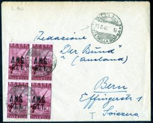 1948, lettera da Trieste il 25.8 per Berna ... 