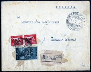 1947, lettera raccomandata da Trieste il ... 