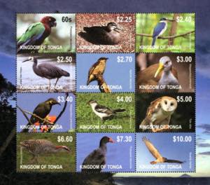 2012, Vögel, komplette Serie 12 Werte als ... 