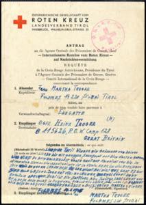 1946, Rot-Kreuz-Brief aus Fulpmes am 10.1. ... 