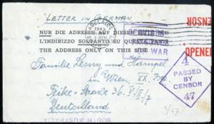 1945, Brief aus dem Camp Tatura ... 