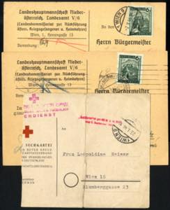 1946, 2 Vordruckkarten (Rückführung ... 