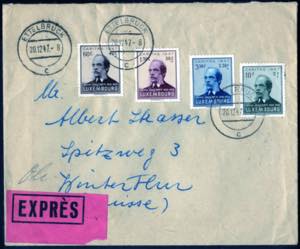 1947, Expressbrief von Ettelbruck am 20.12. ... 
