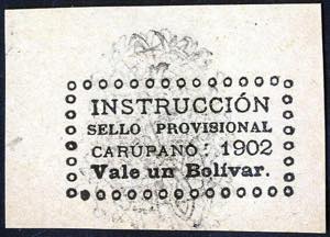 1902, Carupano Instruccion, 1 B schwarz ... 