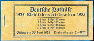1935, Nothilfe, komplettes Markenheft, ... 