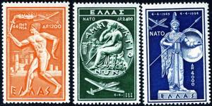 1954, NATO, komplette Serie 3 Werte, ... 